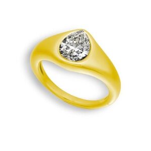 Evermore Radiant Gold Ring with Silver Gemstone…Size: 8